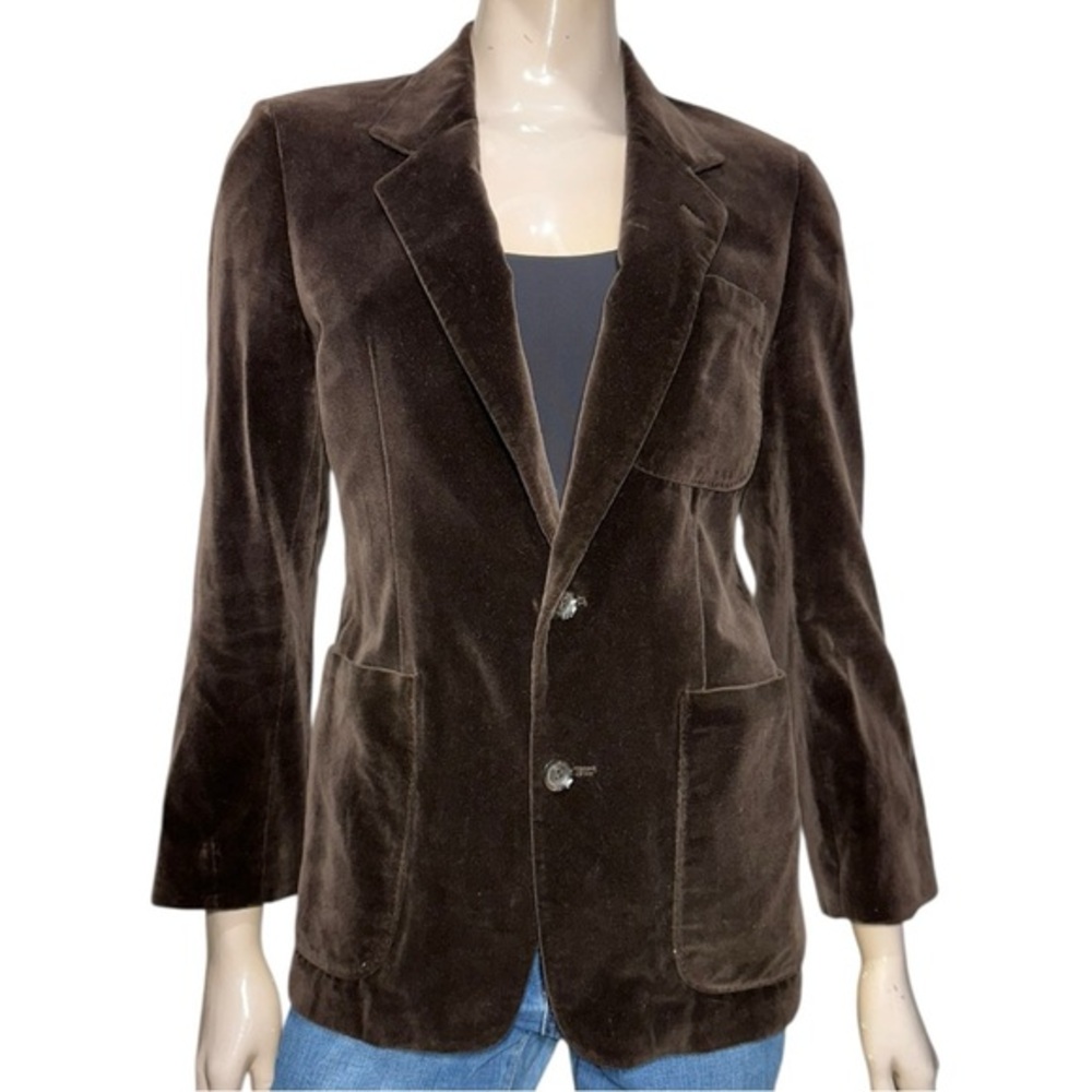 Dimitri Roma New York Vintage Women’s Size S Dark Brown Velvet Blazer Jacket